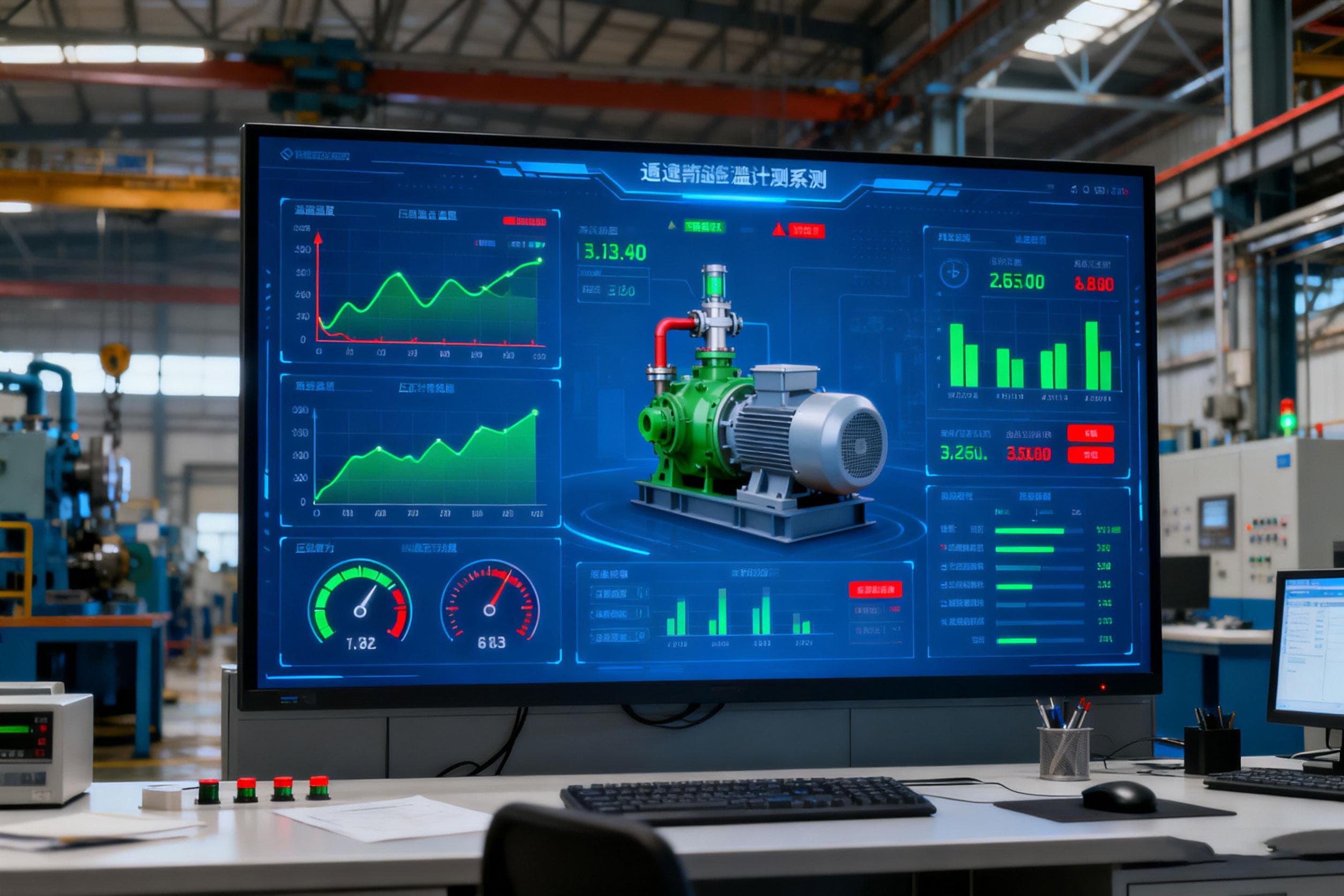 Écran de supervision des températures machines dans un atelier